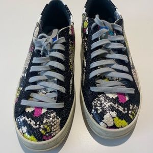 P448 - Green/Pink Snakeskin Sneaker (size 8)